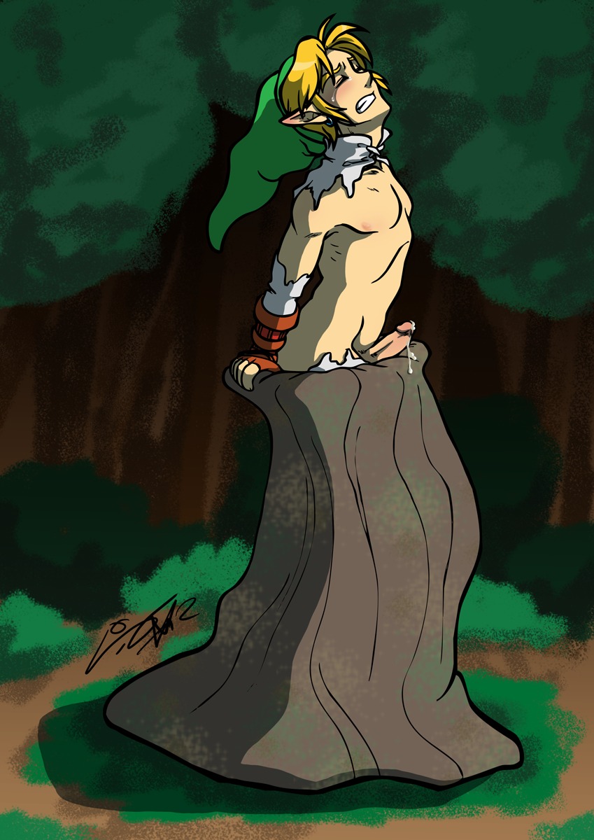 1boy abs ass crying erection like_like link link_(ocarina_of_time) male male_nipples male_only monster_on_male nipples nude ocarina_of_time pecs penis precum rockgaara rule34 solo struggling tears the_legend_of_zelda vore