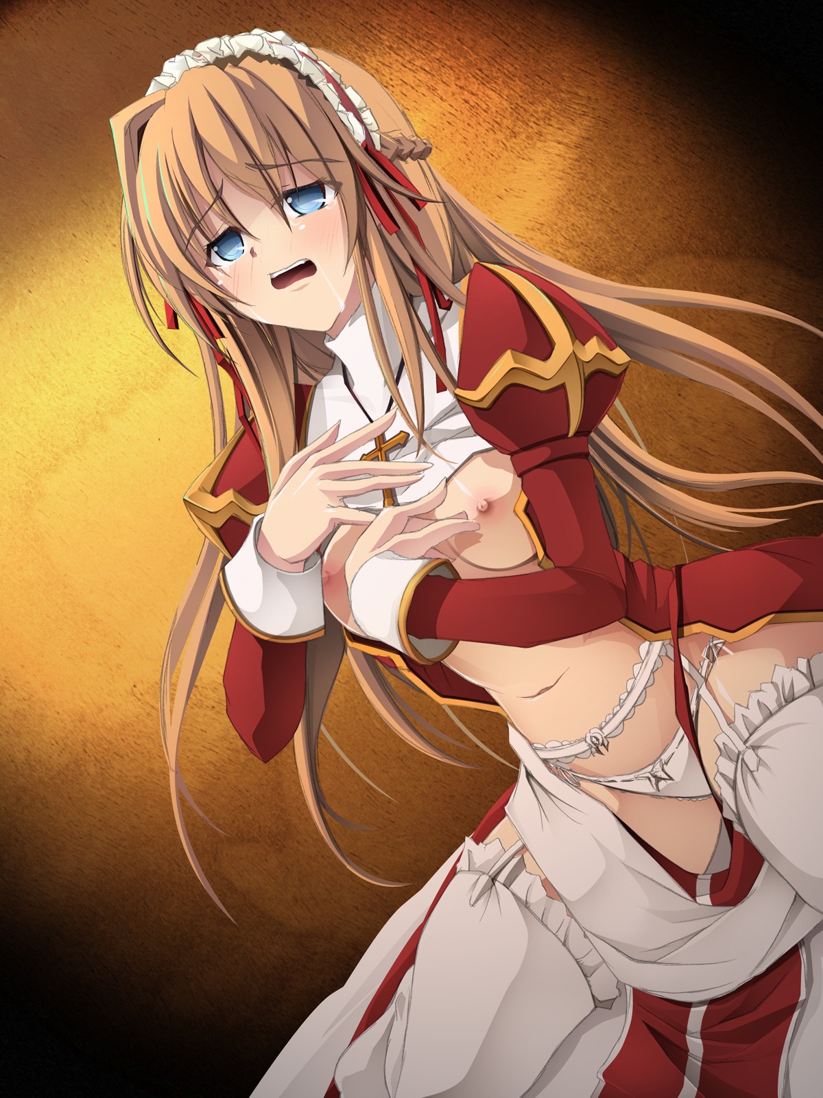 blue_eyes breasts clothing female garter_belt high_priest kyoro_(cothurnus) panties ragnarok_online rule34 small_breasts stockings tagme