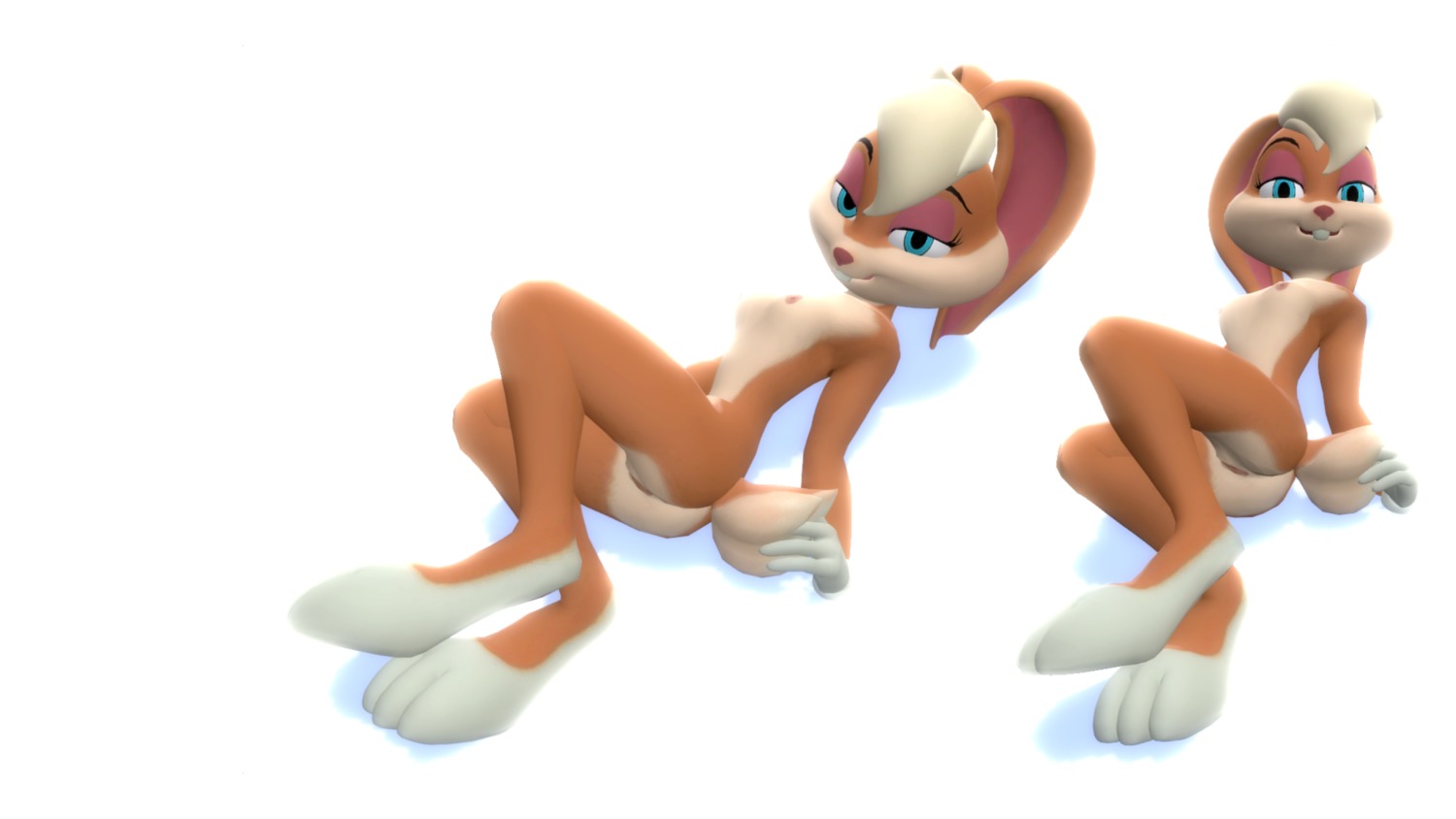 3d anthro ass barefoot breasts female female_only fur furry furry_ass furry_breasts furry_ears furry_tail hair jakebcha lola_bunny long_ears looney_tunes mammal nude open_eyes rabbit rule34 short_hair solo space_jam tagme tail