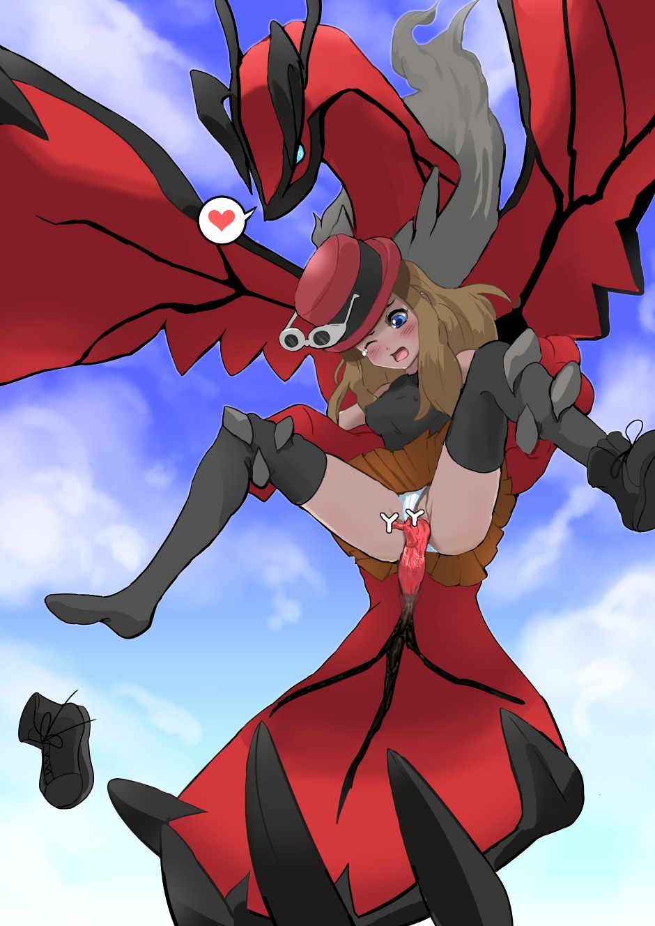 2014 avian bestiality blush boris_noborhys breasts butt censored clothed clothing clothing_aside dominant duo e621 erection eyewear female female_human female_on_feral female_penetrated feral feral_penetrating feral_penetrating_human footwear generation_6_pokemon genitals glasses hat headgear headwear heart_symbol hi_res human human_on_feral human_penetrated interspecies larger_dom larger_male legendary_pokemon legwear looking_down male male/female male_on_human male_penetrating male_penetrating_female mammal nintendo nude one_eye_closed panties panties_aside partially_clothed penetration penis pokemon pokemon_(species) pokemon_trainer pokephilia serena_(pokemon) sex shoes size_difference smaller_female smaller_penetrated socks spread_legs spreading stockings underwear underwear_aside unusual_anatomy unusual_genitalia unusual_penis vaginal vulva wings yveltal