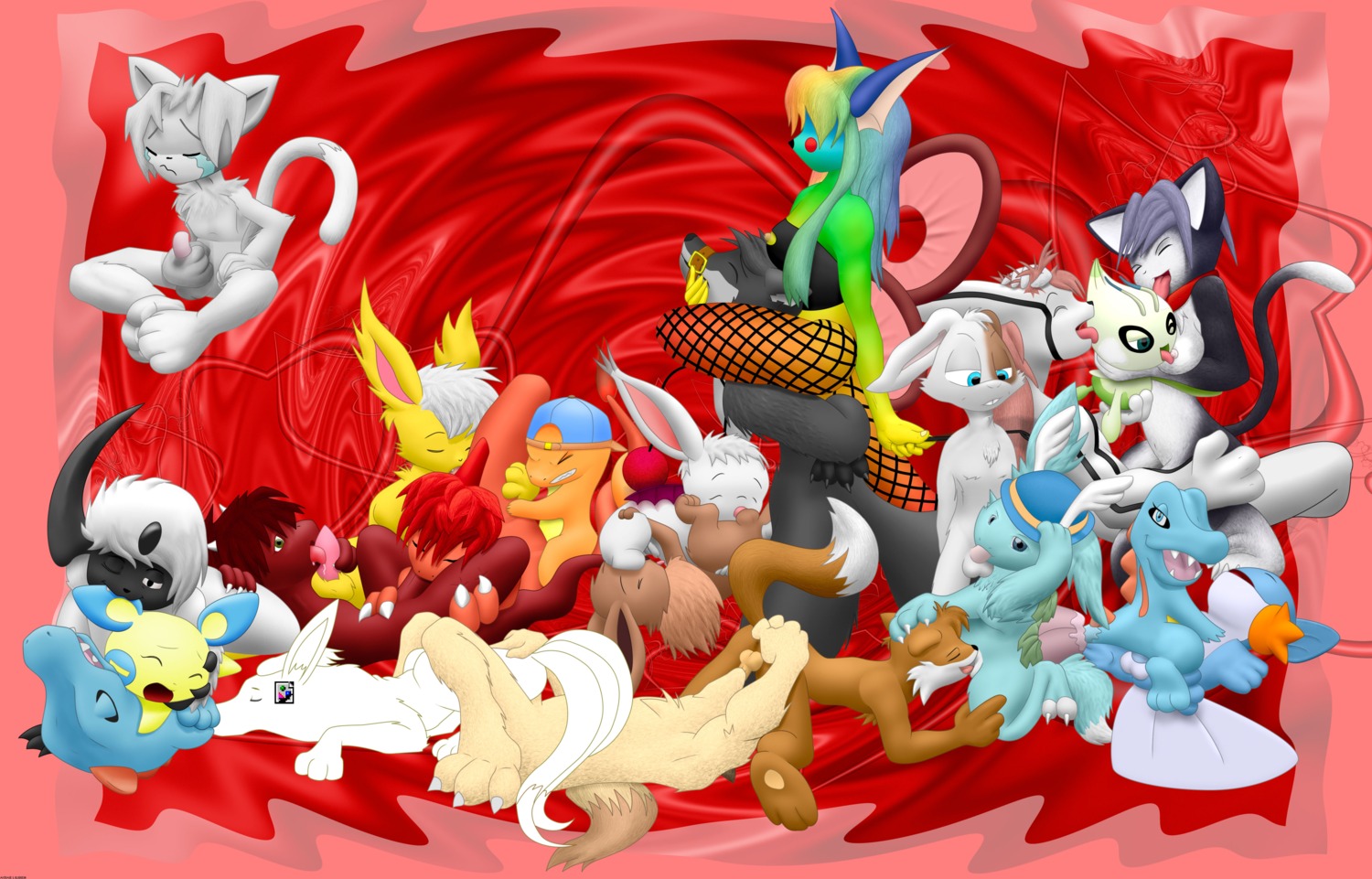 absol absurd_res all_fours anal anthro anthrofied average backsack balls bdsm bite bludgeon blue_body blue_fur blue_markings blue_skin bondage bound breast_lick breast_play breasts canid canine celebi charizard charmander charmeleon chest_tuft claws clothing countershading cunnilingus doggystyle dragon e621 ear_bite eevee erection eyes_closed felid fellatio female feral fire fishnet_clothing from_behind_position fur generation_1_pokemon generation_2_pokemon generation_3_pokemon genitals group group_sex hair hat headgear headwear hi_res interspecies large_group legendary_pokemon leo_(vg_cats) licking looking_at_viewer male male/female male/male male_penetrated male_penetrating male_penetrating_male mammal markings mass_orgy masturbation minun mudkip mythological_creature mythological_scalie mythology nintendo nipples nude oral oral_penetration orgy penetration penile penile_masturbation penis pokemon pokemon_(species) pokemorph rainbow scalie sex tail tongue tongue_out totodile tuft vaginal vg_cats white_hair