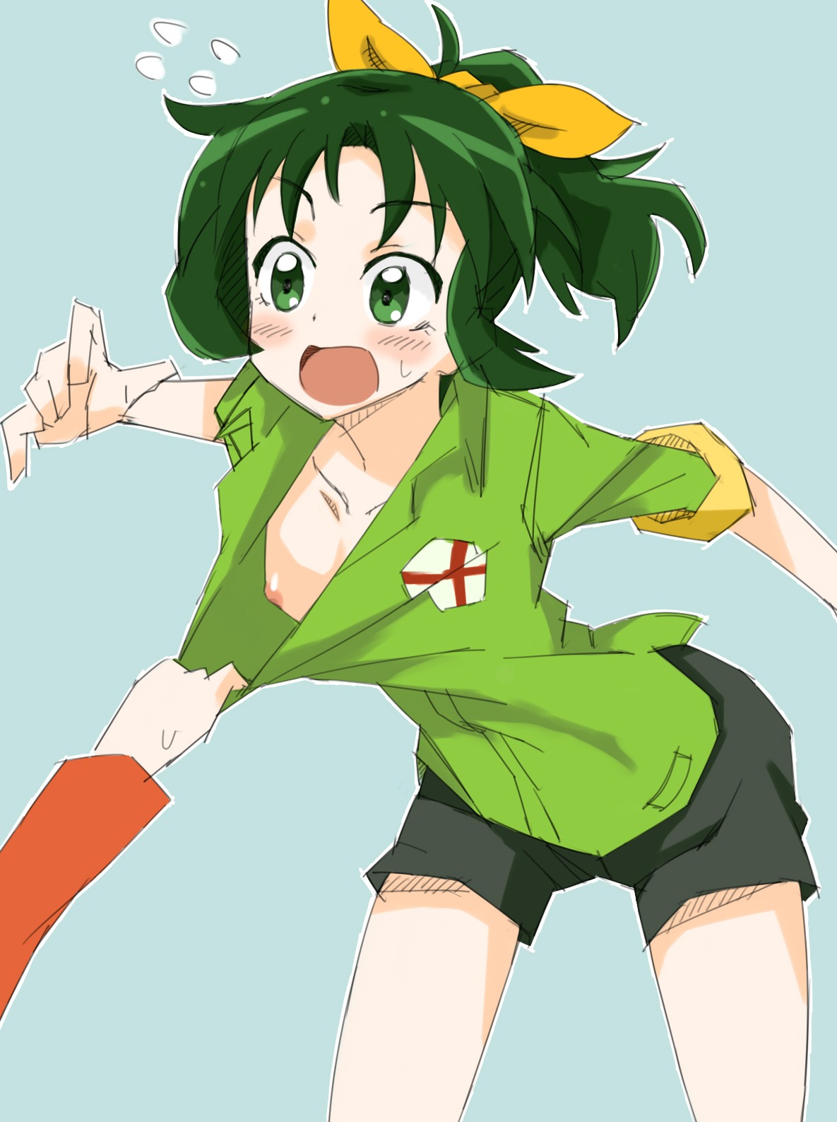 blush breasts clothing female kiwoshi midorikawa_nao precure pretty_cure rule34 shorts small_breasts smile_precure tagme