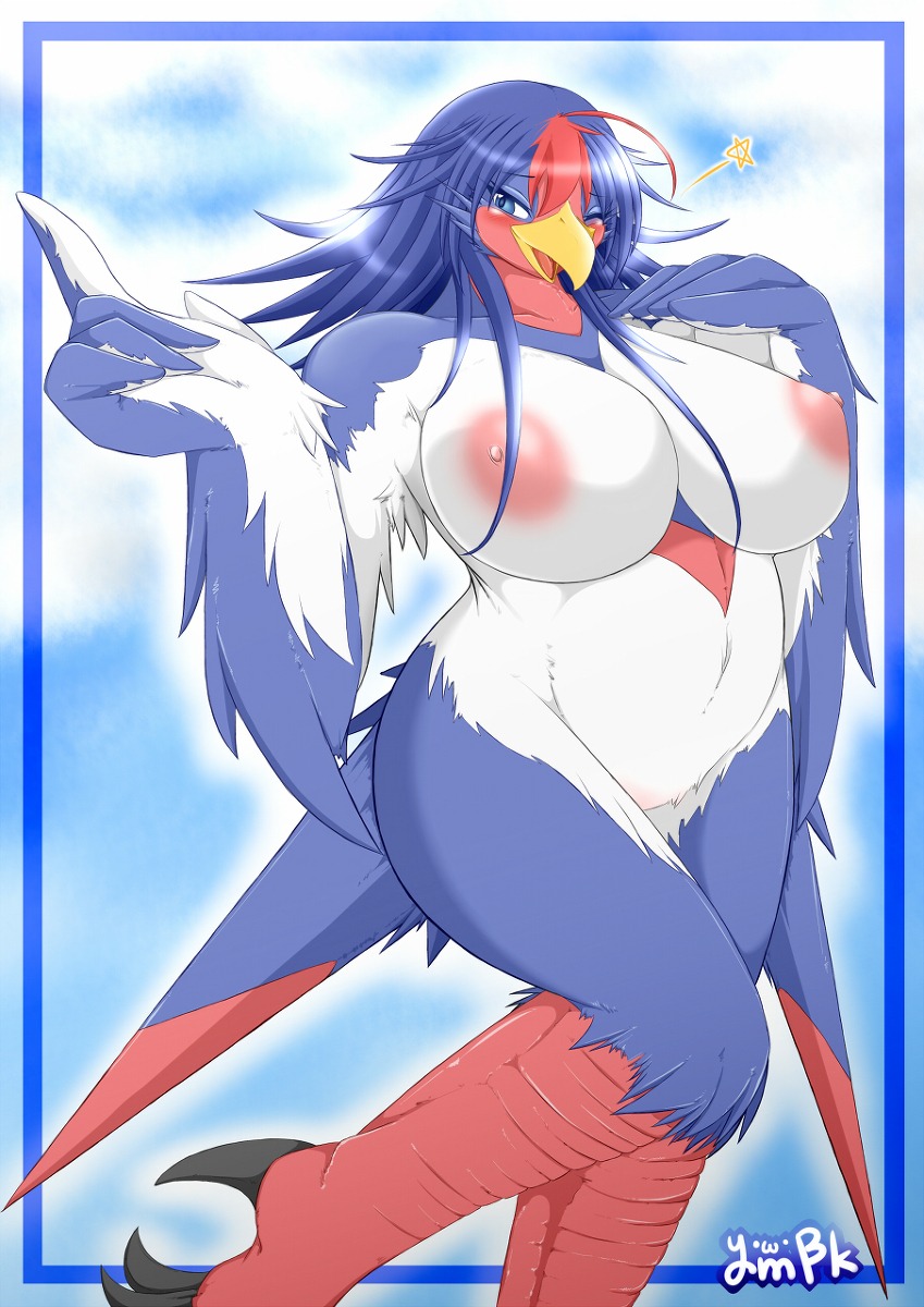 anthro blush breasts color female female_only nipples nude on_one_foot pokemon rule34 solo standing swellow tagme ymbk