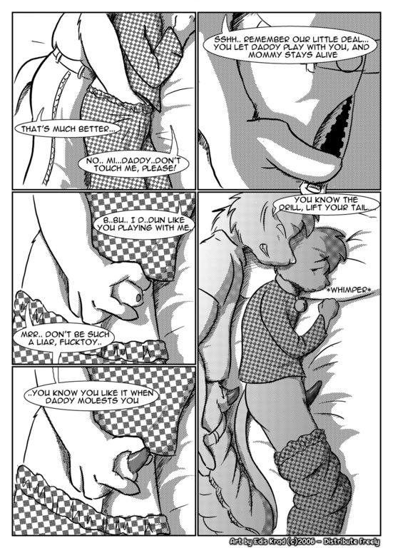 2006 age_difference animal_genitalia anthro arm_by_side assisted_exposure base_two_layout bedding bedding_background begging begging_for_mercy bent_arm bent_legs blockage_(layout) bottomwear bottomwear_down checkered checkered_clothing clothed clothing comic content_repetition crotch_grab daddy_kink dialogue domestic_cat dominant duo e621 edis_(edis_krad) edis_krad embarrassed english_text erection explicitly_stated_nonconsent extended_arm felid feline felis five_frame_image fondling forced forced_groping foreplay genitals greyscale grope groping_crotch hand_on_leg hand_on_own_leg hand_on_own_thigh hand_on_sheath hand_on_thigh hand_under_clothing head_on_pillow holding_another's_sheath holding_sheath humiliation imminent_sex knock-kneed larger_dom larger_male legs_together lying male male/male mammal monochrome multiple_scenes older_male on_side pants pants_down partially_clothed pattern_clothing penile penis penis_fondling penis_tip pillow profanity rape reach_around sex sexual_assault sheath sheath_grab size_difference smaller_male speech_bubble spooning straight_arm tail text touching_leg touching_own_leg touching_own_thigh touching_thigh undressing vertical_blockage young young_anthro younger_male zipper