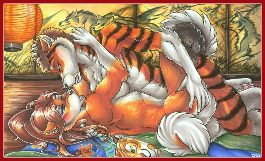2009 anthro canine dog feline female fur furry geisha japan rule34 sex shiba_inu tiger wielder yuri