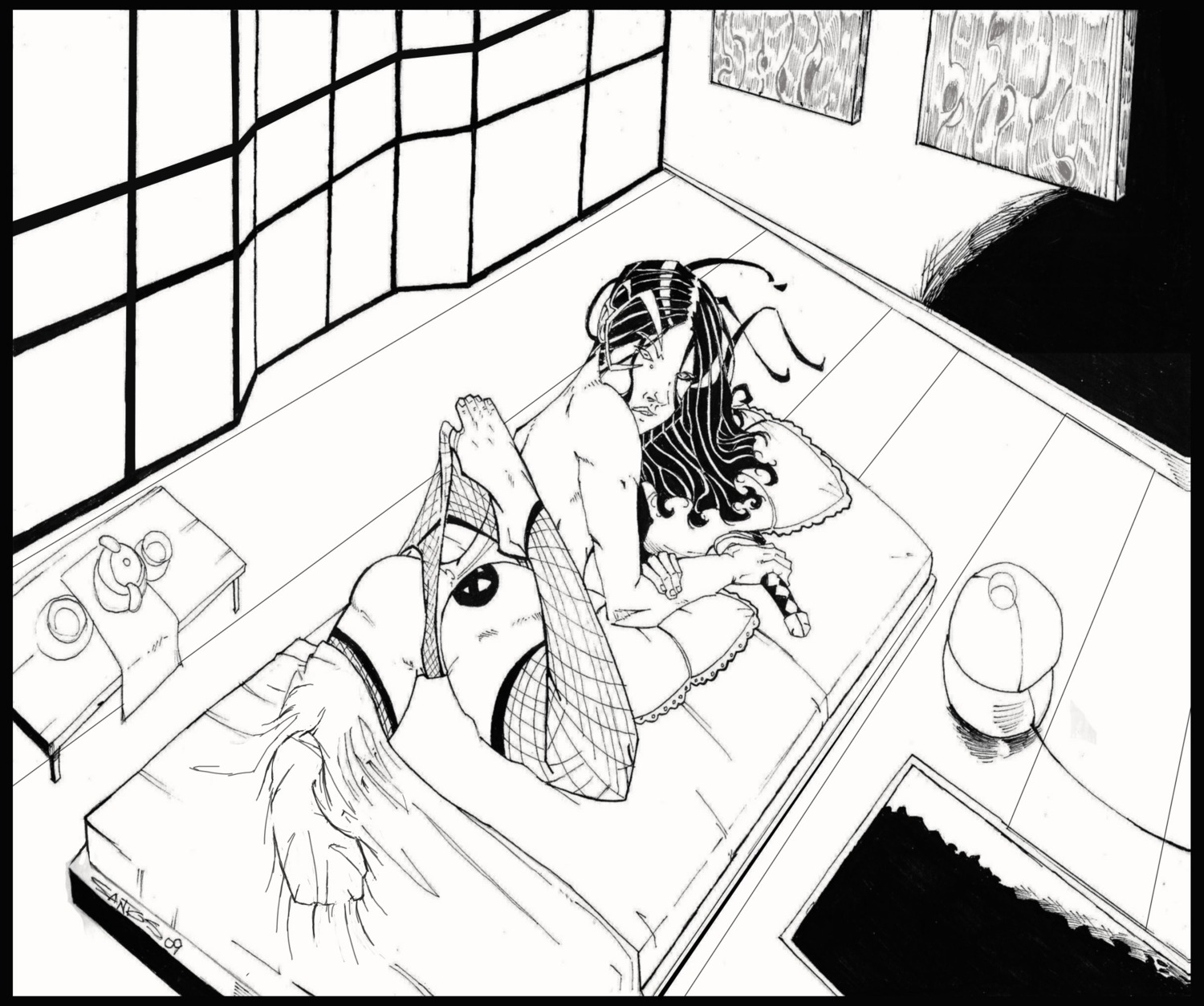 1girls 2009 artist_request asian female female_only marvel marvel_comics monochrome psylocke_(kwannon) rule34 solo straight_hair tagme x-men