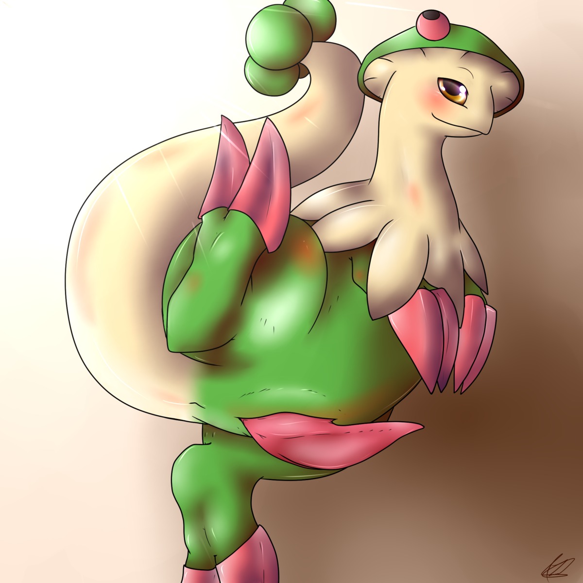 blush breloom brown_eyes closed_mouth color male male_only mouth nude open_eyes pokemon rule34 side_view solo
