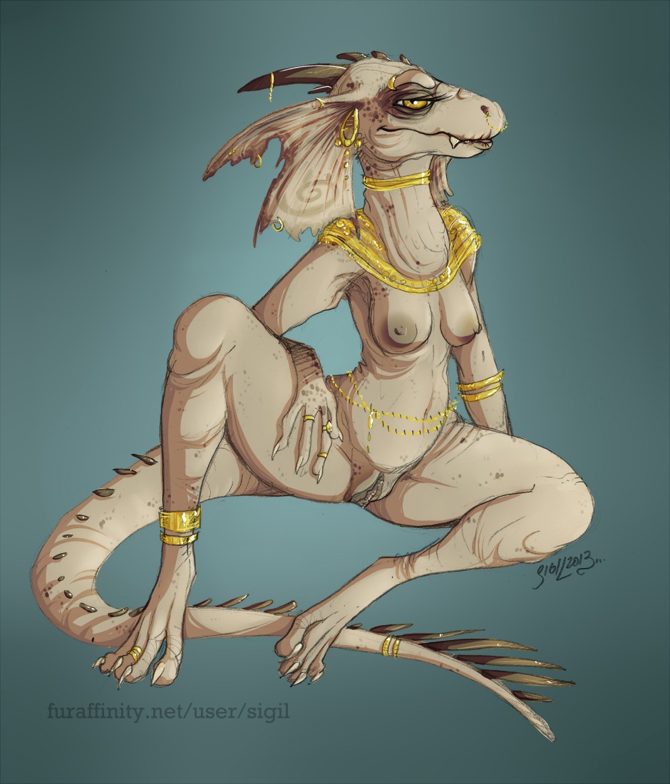 anthro breasts deervvitch e621 elderly elderly_anthro elderly_female female frill_(anatomy) frill_piercing furgonomic_piercing furgonomics genitals lizard lizard_queen markings mature_anthro mature_female membrane_(anatomy) membranous_frill mostly_nude nipples non-mammal_breasts non-mammal_nipples piercing reptile royalty sagging_breasts scalie solo tail tattoo unavailable_at_source vulva