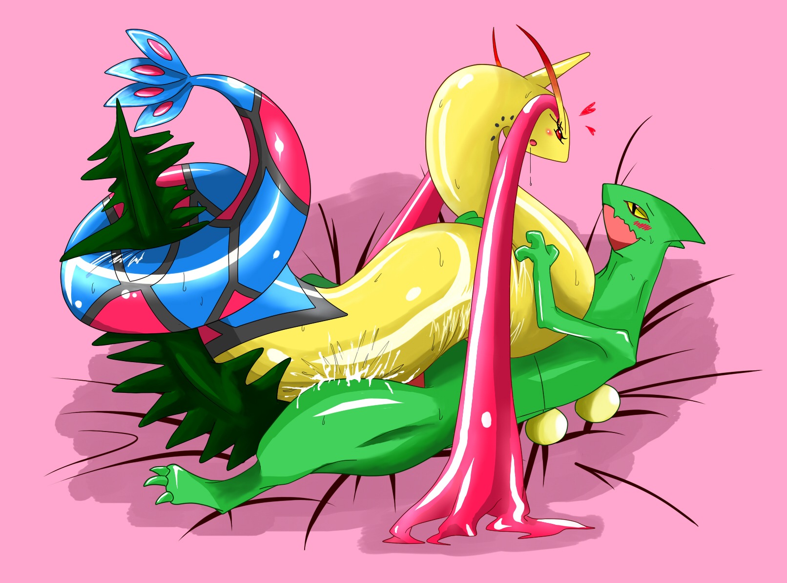 ambiguous_gender male male/ambiguous milotic pokemon pokemon_(species) rule34 sceptile tagme