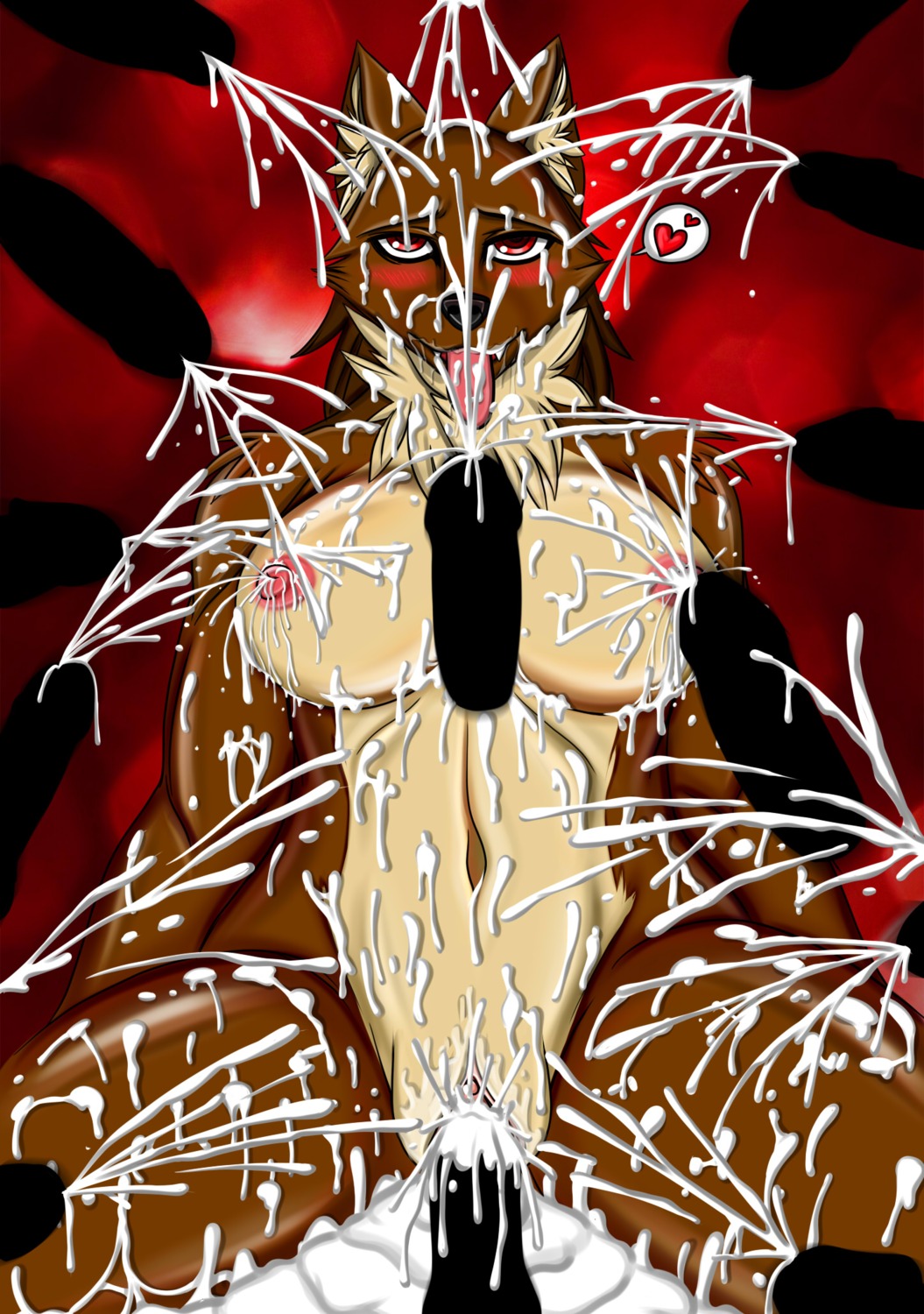 anthro big_breasts bodily_fluids breasts canid canine canis cum cum_drip cum_everywhere cum_in_mouth cum_in_vagina cum_inside cum_on_breasts cum_on_face cumshot disembodied_penis domestic_dog dripping drooling e621 ejaculation erect_nipples erection female female_focus gangbang genital_fluids genitals group group_sex heart_symbol hi_res humanoid_genitalia humanoid_penis lactating love male male/female mammal messy nipples nude orgasm penis penis_everywhere red_eyes saliva sex solo_focus tongue vulva wolf zi0808