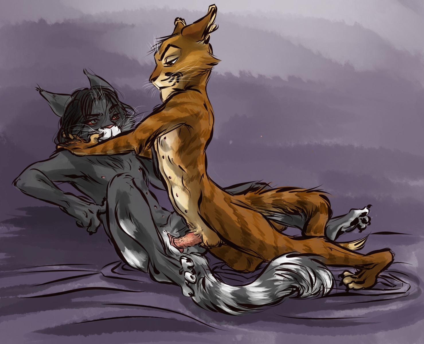 andromorph andromorph/male andromorph_penetrated animal_genitalia animal_penis anthro anthro_on_anthro anthro_penetrated anthro_penetrating anthro_penetrating_anthro caracal caracal_(genus) claws clitoris countershading dan_(smarticus) domestic_cat dorian_zibowski duo e621 erection felid feline feline_genitalia feline_penis felis genitals green_eyes hi_res intersex intersex/male intersex_penetrated lackadaisy lying male male_penetrating male_penetrating_andromorph male_penetrating_intersex mammal multi_nipple muscular nipples nude on_back paws penetration penile penile_penetration penile_spines penis penis_in_vagina sex simple_background spread_legs spreading tail therabbitd vaginal vaginal_penetration vulva