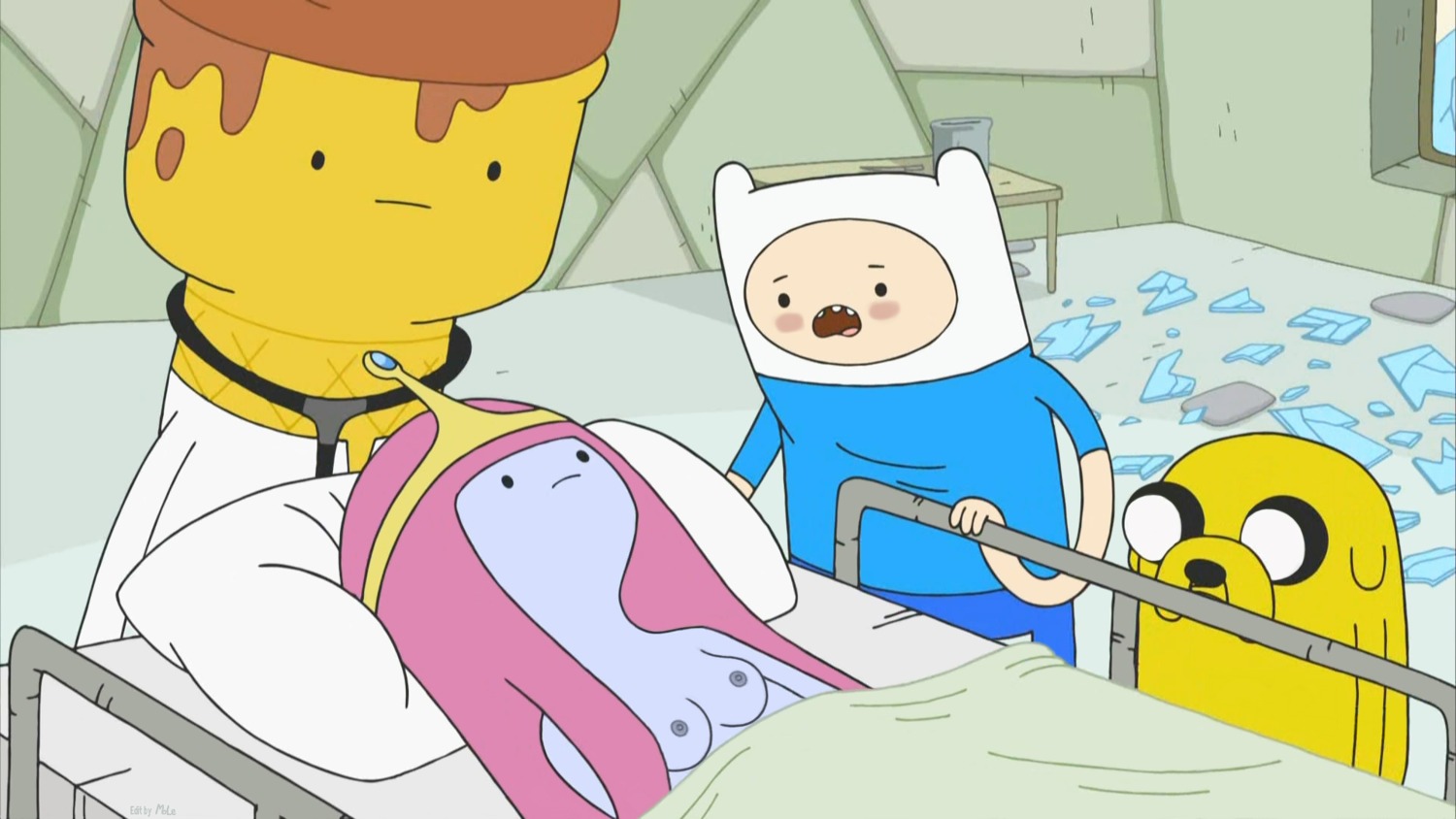 adventure_time doctor_ice_cream female finn_the_human jake_the_dog mole princess_bubblegum rule34