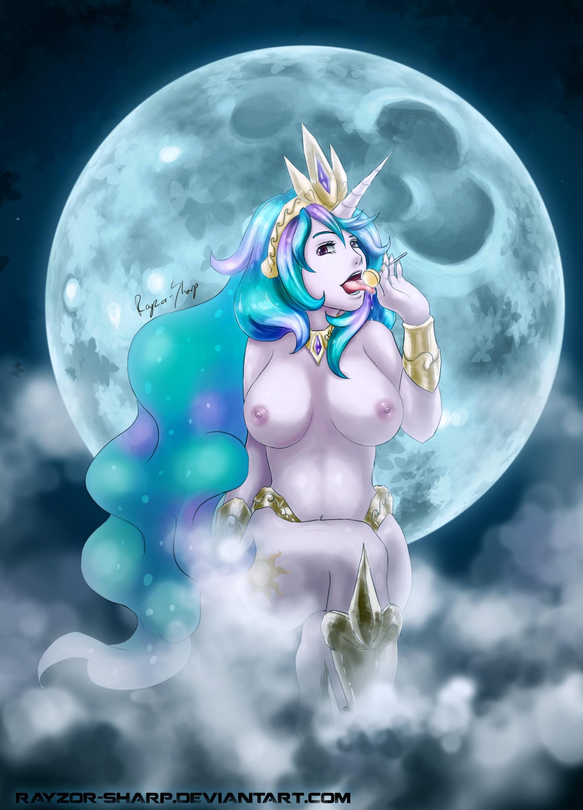 blue_hair female friendship_is_magic my_little_pony princess_celestia_(mlp) rayzor-sharp rule34 smooth_skin tagme