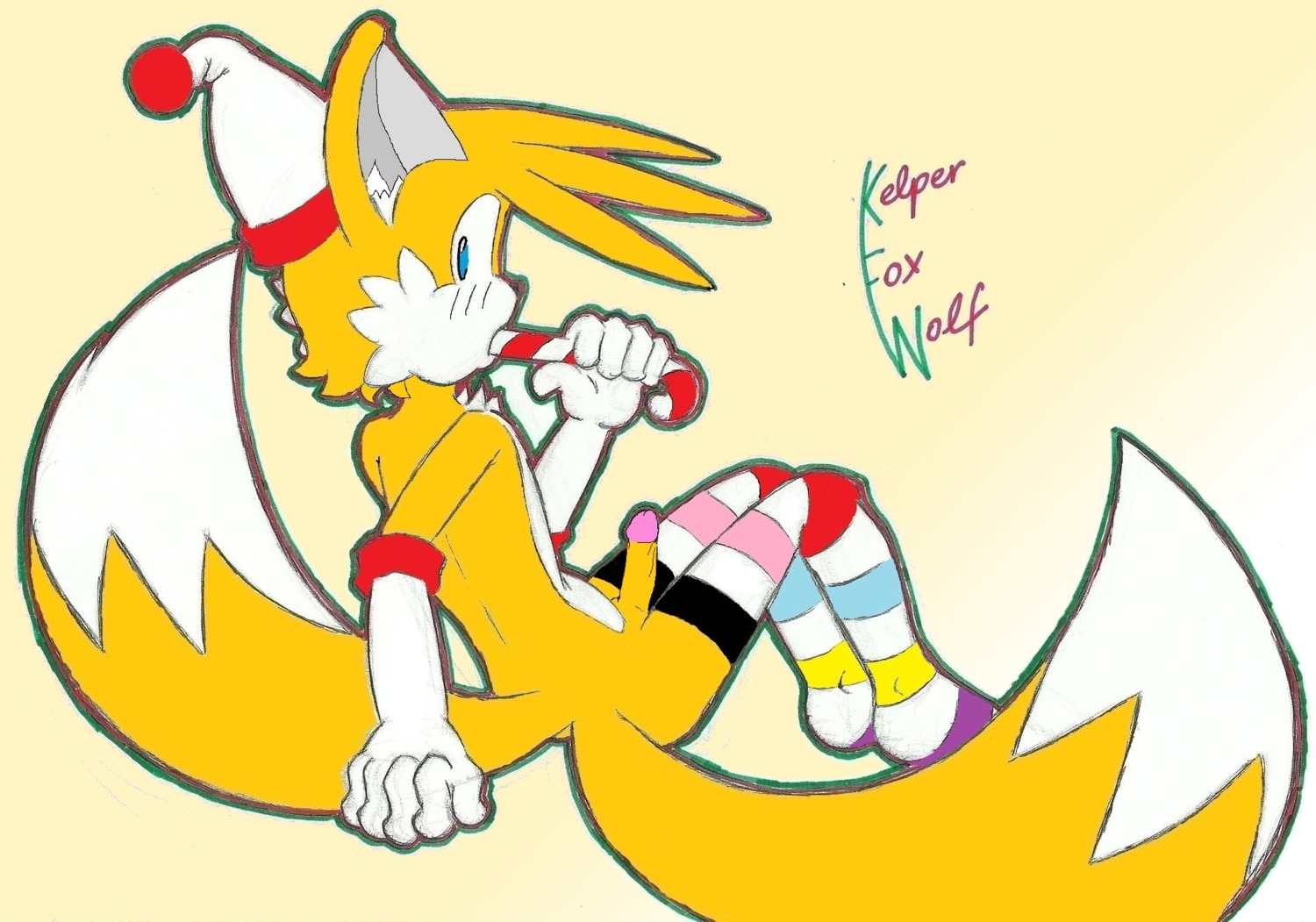 anthro candy_cane candy_cane_in_mouth color cub fox fur furry furry_ears furry_tail kelper_fox_wolf male male_only multi_tail orange_fur penis pointy_ears rule34 sega sitting solo sonic_(series) sonic_the_hedgehog_(series) tail tails tails_the_fox white_fur yellow_fur young