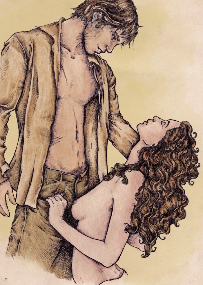 1girls breasts closed_eyes clothed_male female gryffindor harry_potter hermione_granger male odella open_shirt remus_lupin rule34 straight tagme topless witch_(harry_potter)