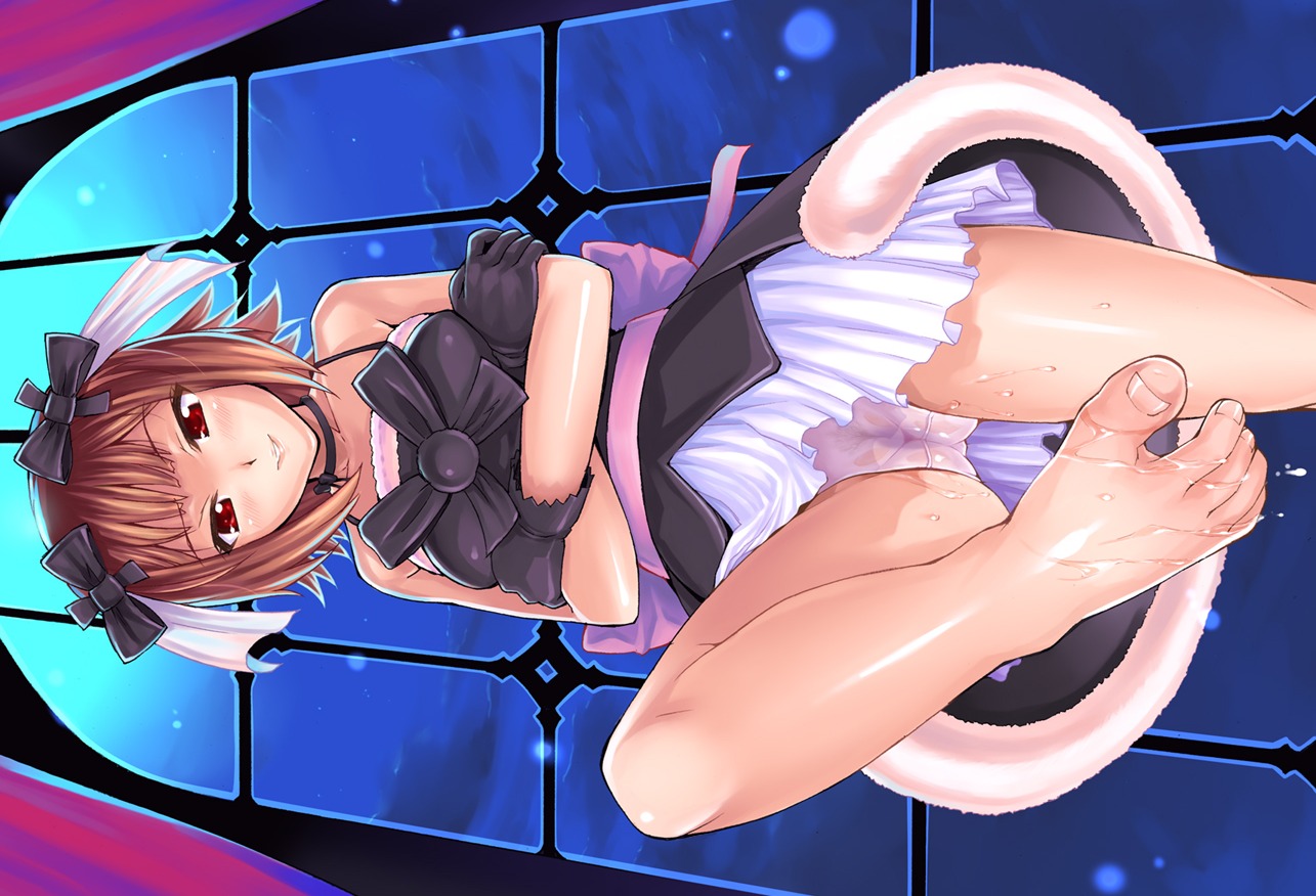 amami_haruka female idolmaster panties pussy red_eyes rule34 see-through see-through_panties solo tail underwear upskirt vagina wet