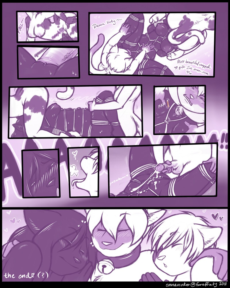 2011 4:5 anthro anthro_on_anthro anthro_penetrated anthro_penetrating anthro_penetrating_anthro bdsm bisexual bodily_fluids bondage bound breasts comic cuddling cum cum_on_belly cum_on_body cumshot cumshot_after_pull_out digital_media_(artwork) e621 ejaculation erection felid female female/female female_penetrated genital_fluids genitals group group_sex heart_symbol humanoid_genitalia humanoid_penis lying male male/female male_penetrating male_penetrating_female mammal monochrome nipples nude on_back onnanoko oral orgasm penetration penis pinch purple_and_white restraints rope rope_bondage rope_harness sex spread_legs spreading tail threesome trio vaginal vaginal_penetration vulva