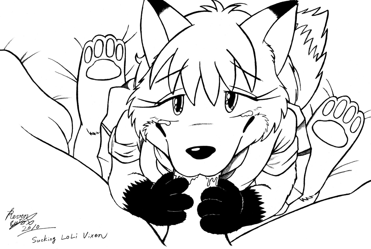 anthro canid canine dominant duo e621 erection fellatio female female_penetrated fox genitals hi_res male male/female male_penetrating male_penetrating_female mammal monochrome oral oral_penetration penetration penile penis revenfox sex young young_anthro