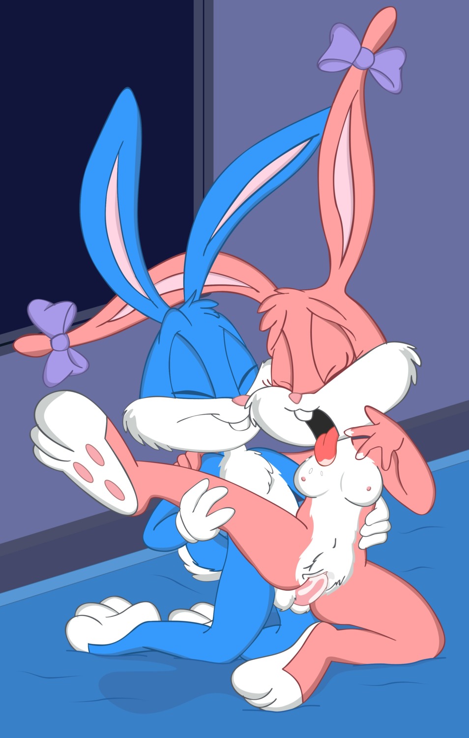 anthro babs_bunny buster_bunny female fur furry male mammal rabbit rule34 straight tagme tiny_toon_adventures uncensored
