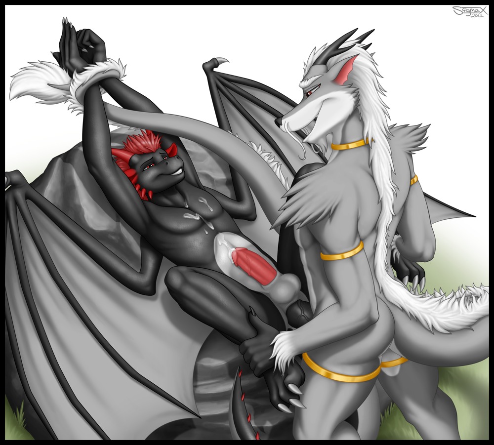 anal anal_orgasm anal_penetration anthro asian_mythology balls biceps big_penis black_body black_border black_scales black_skin bodily_fluids border buck_(buckdragon) claws clenched_teeth countershading cum cum_inside cum_on_chest cum_on_self cum_while_penetrated digitigrade dragon duo e621 east_asian_mythology eastern_dragon ejaculation erection european_mythology fangs genital_fluids genitals grey_body hands-free horn long_tail male male/male male_penetrated male_penetrating male_penetrating_male membrane_(anatomy) membranous_wings muscular mythological_creature mythological_scalie mythology nude orgasm penetration penis pinned red_horn scales scalie sex sigma_x tail tanith teeth western_dragon whiskers wings