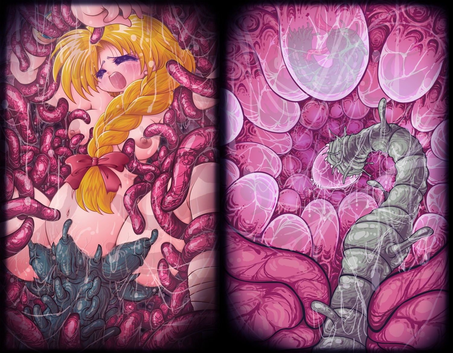 1girls artist_request blonde_hair blush breasts cervical_penetration closed_eyes cross_section crying egg egg_implantation eggs female impregnation interspecies larva legend_of_valkyrie long_hair nipples open_mouth oviposition ovipositor parasite penetration pink_tentacles pregnant pussy rape restrained rule34 spread_legs tears tentacle uterus vaginal_penetration valkyrie_(lov) x-ray