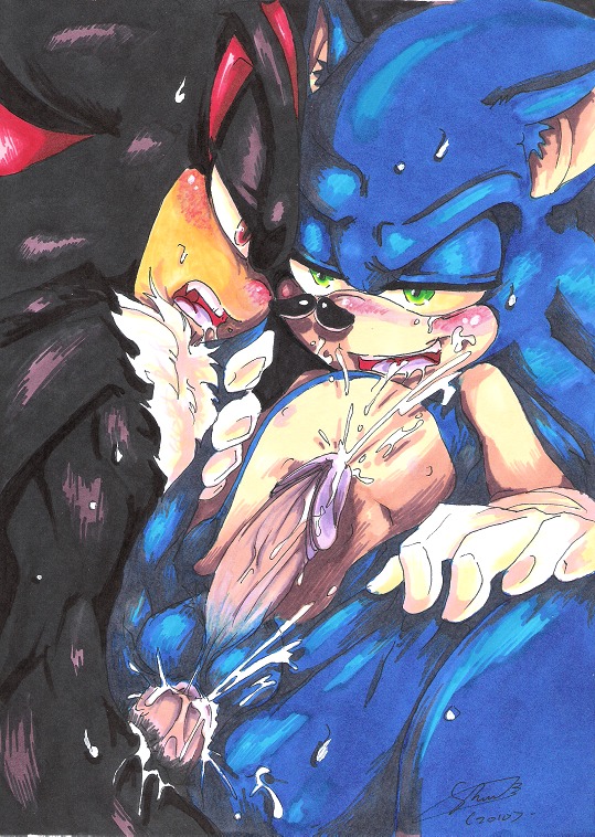 2010 anal anal_penetration anthro anthro_on_anthro balls black_body black_fur blue_balls blue_body blue_fur bodily_fluids chest_tuft cum cum_in_ass cum_inside cum_on_face cum_on_own_face cum_on_self cum_while_penetrated cumshot duo e621 ejaculation erection eulipotyphlan european_hedgehog fur genital_fluids genitals glans green_eyes hedgehog humanoid_genitalia humanoid_penis intraspecies male male/male male_penetrated male_penetrating male_penetrating_male mammal orgasm penetration penis pink_glans pink_penis red_eyes sega sex shadow_the_hedgehog soina sonic_the_hedgehog sonic_the_hedgehog_(series) sweat tuft vein veiny_penis