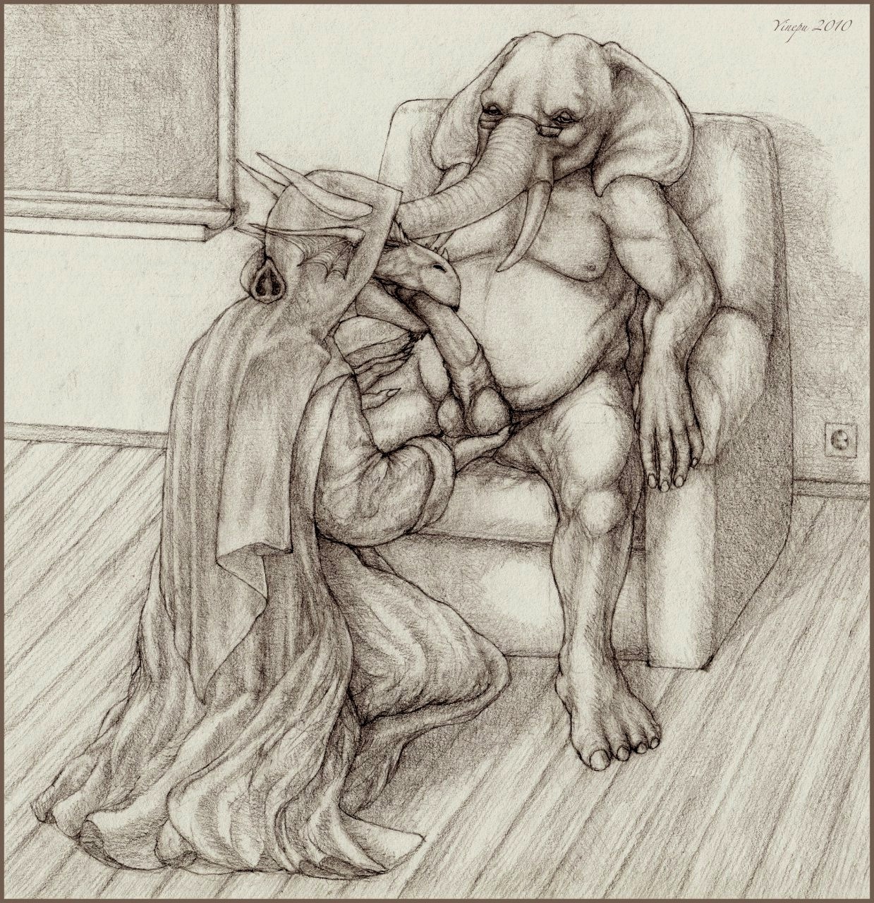 2010 anthro balls chair claws cloak clothing dragon duo e621 elephant elephantid erection eyewear fellatio female female_penetrated furniture genitals glasses habit hi_res horn hysterium interspecies kneeling lesson male male/female male_penetrating male_penetrating_female mammal mature_male monochrome mythological_creature mythological_scalie mythology nun oral oral_penetration penetration penile penis priest proboscidean proboscis_(anatomy) scalie sex slightly_chubby slightly_chubby_male spread_legs spreading tongue traditional_media_(artwork) trunk_(anatomy) yinepu yinepu_(character)