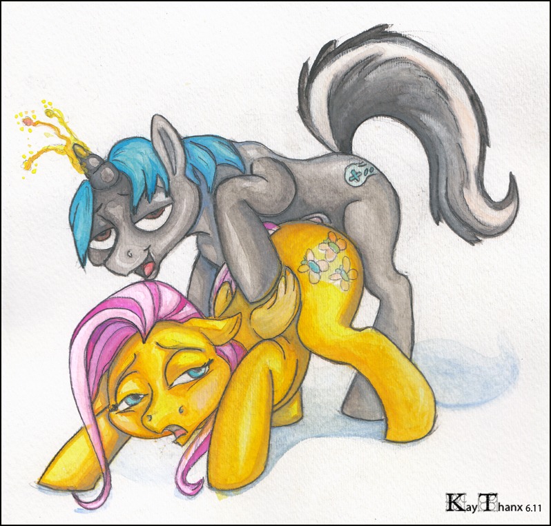 equine female feral feral_on_feral fluttershy_(mlp) friendship_is_magic kaythanx my_little_pony mythological_creature mythological_equine mythology pegasus rule34 straight_hair tagme unicorn