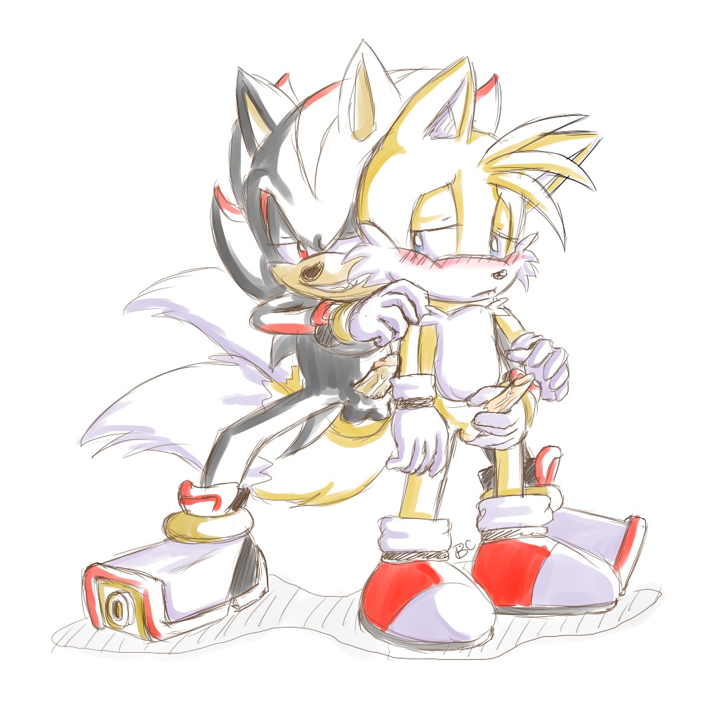 1:1 anthro black_body black_fur bluechika blush bodily_fluids canid canine clothing cum duo e621 erection eulipotyphlan eyes_closed footwear forced fox fur genital_fluids genitals handjob hedgehog humanoid_genitalia humanoid_penis male male/male mammal miles_prower penile penis rape sega sex shadow_the_hedgehog shoes sonic_the_hedgehog_(series) tail