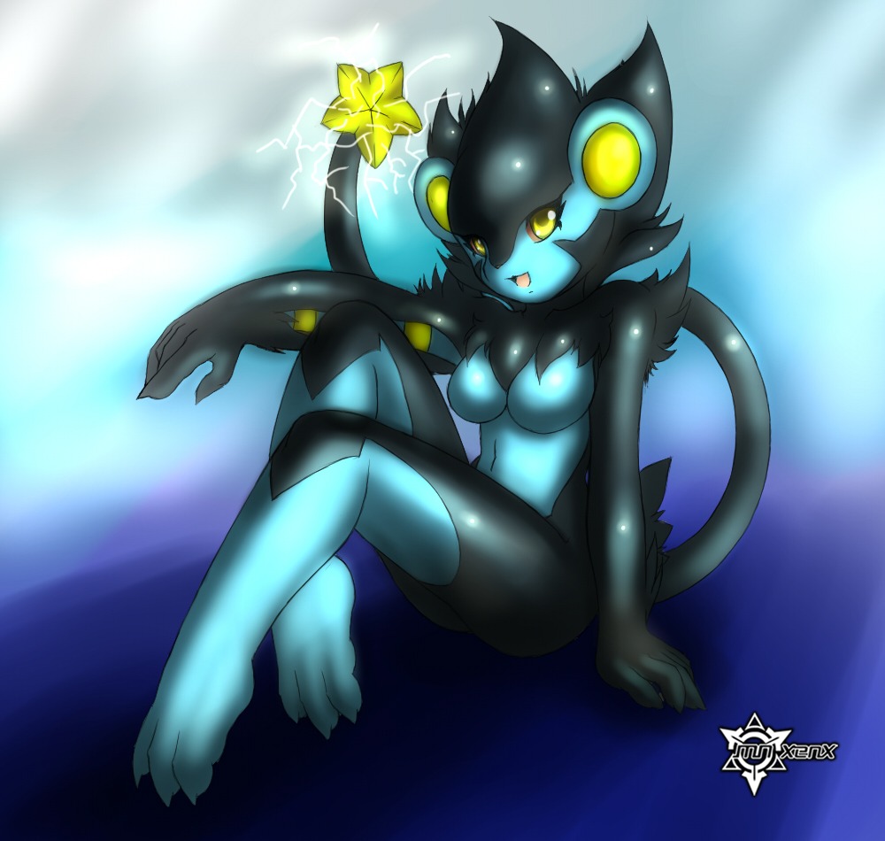 anthro female female_only luxray mn_xenx nintendo personification pokemon pokemon_(species) pokemon_dppt pokemon_only pokemorph rule34 solo straight_hair
