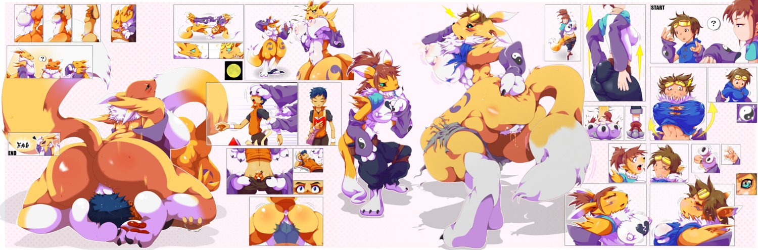 69 animal_humanoid anthro anthro_on_human anus ass ass_expansion barefoot big_ass big_breasts breast_expansion breast_growth breast_growth_(enlargement) breasts comic digimon digimon_(species) digimon_tamers facesitting feet female female_on_top fur fur_ass fur_breasts fur_thick_thighs furry gender_transformation group_sex henry_wong high_resolution human human_to_anthro humanoid_pussy lee_jianliang long_image makino_ruki male male_to_female matsuda_takato mtf_transformation nken nude pawpads paws penis pussy pussy_juice pussy_on_face renamon reverse_spitroast right_to_left rika_nonaka rule34 sex sitting sitting_on_person soles species_transformation sweat takato_matsuki teamwork threesome toei_animation toes transformation utsuo-kami wide_image yin_yang