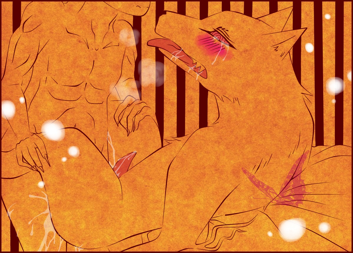 anal anal_penetration anthro ayakashi blush bodily_fluids canid canine canis cum cum_inside deep_penetration demon domestic_dog drooling duo e621 erection forced genital_fluids genitals human kekkaishi madarao_(kekkaishi) male male/male male_penetrated male_penetrating male_penetrating_male mammal penetration penis rape saliva sex tears unknown_artist