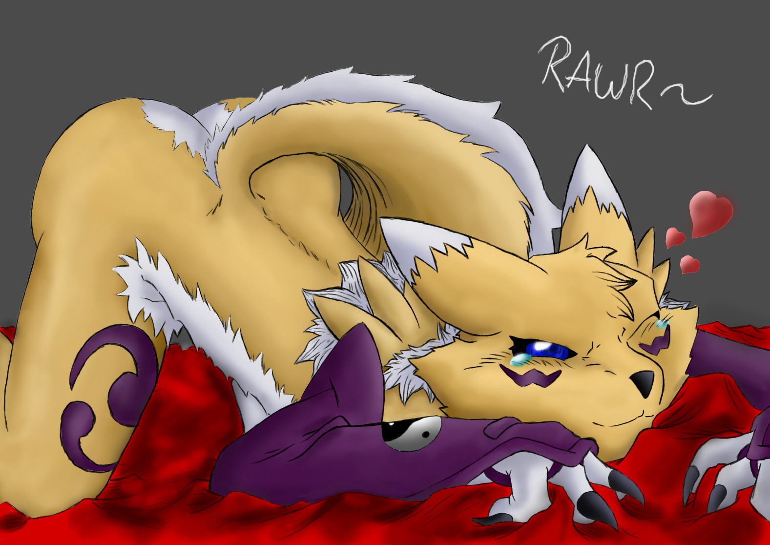 anthro canine digimon digimon_(species) female kotaro91 renamon rule34 tagme