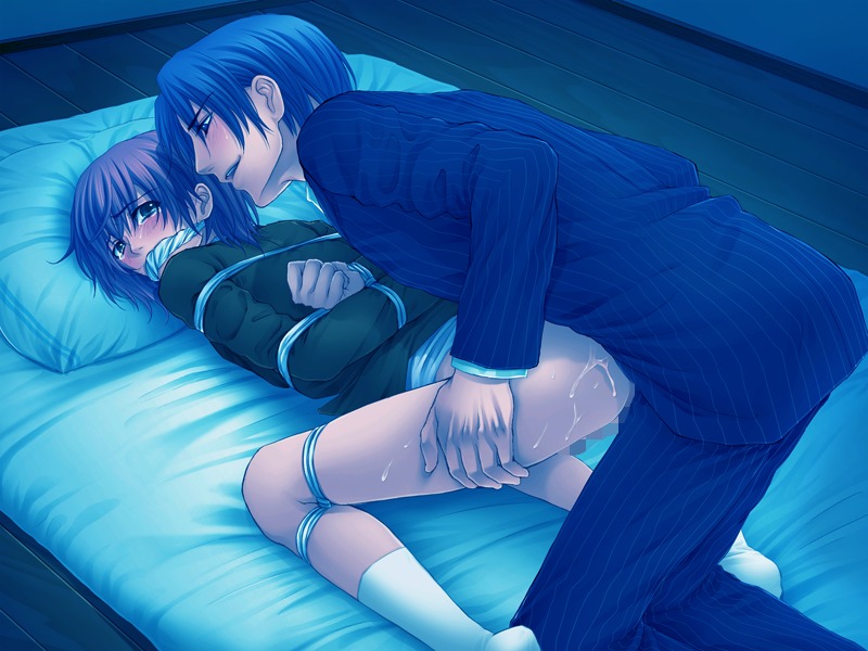 2boys age_difference anal arms_behind_back ass blue_hair blush bondage bottomless boy_rape censored clothed_male_nude_male cmnm cum_on_ass footwear forced_yaoi formal from_behind gag incest koibito_yugi_(game) male male_only male_rape_victim multiple_boys multiple_males rape rule34 sex shuuhei_aikawa socks suit tears tied yaoi yuuta_aikawa