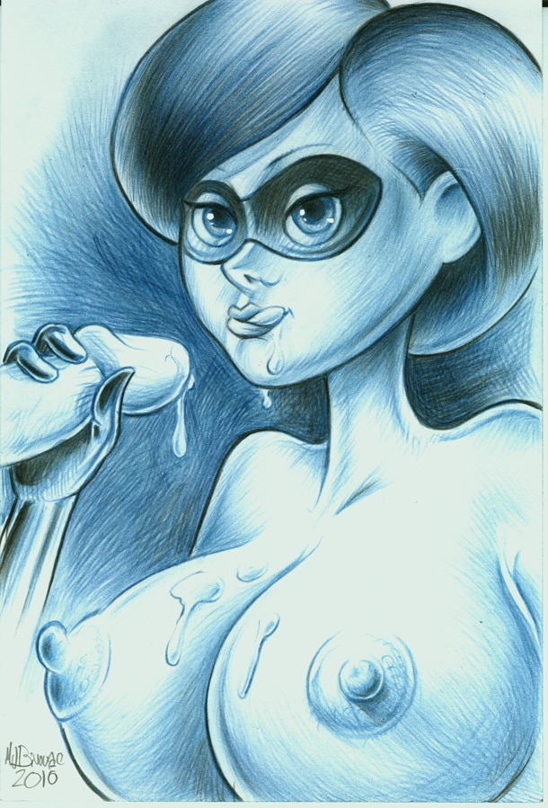 bivouac disney elastigirl female helen_parr monochrome nipples pixar rule34 smooth_skin superheroine tagme the_incredibles