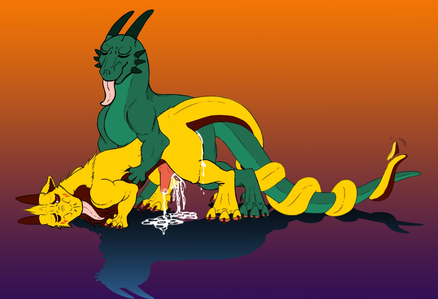 absurd_res all_fours anal anal_penetration bodily_fluids claws cum doggystyle dragon duo e621 entwined_tails erection eyes_closed feral feral_on_feral from_behind_position fur furred_dragon furred_scalie genital_fluids genitals gradient_background hi_res horn long_tongue looking_pleasured male male/male male_penetrated male_penetrating male_penetrating_male muscular mythological_creature mythological_scalie mythology nude penetration penis prehensile_tail scalie sex shadow simple_background tail tail_coil tongue tongue_out yinfox