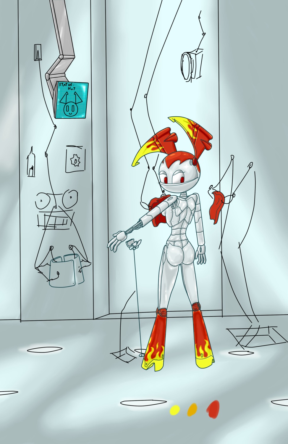 1girls 2d female female_only gynoid hourglass_figure humanoid jenny_wakeman my_life_as_a_teenage_robot nickelodeon robot robot_girl robot_humanoid rule34 smooth_skin solo tagme teenager velenor xj-9