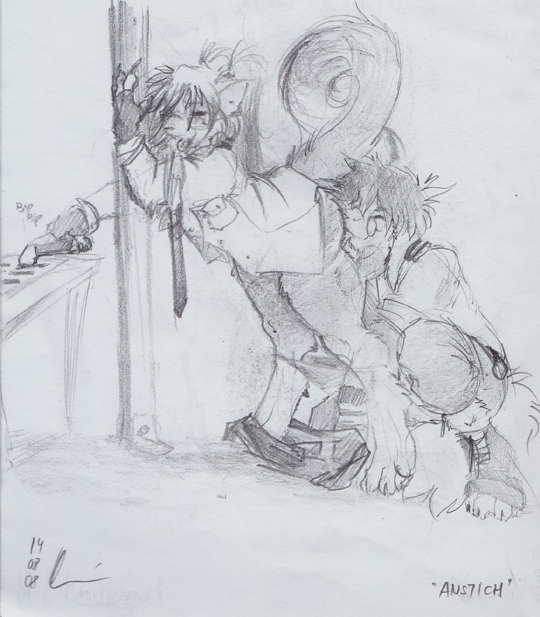 2009 bent_over bottomless bottomwear bottomwear_down clothed clothing cunnilingus duo e621 eyewear female from_behind_position glasses greyscale licking male male/female monochrome oral panties panties_down pants pants_down partially_clothed pav raised_tail sex simple_background sketch tail tongue tongue_out underwear underwear_down unknown_species vaginal white_background