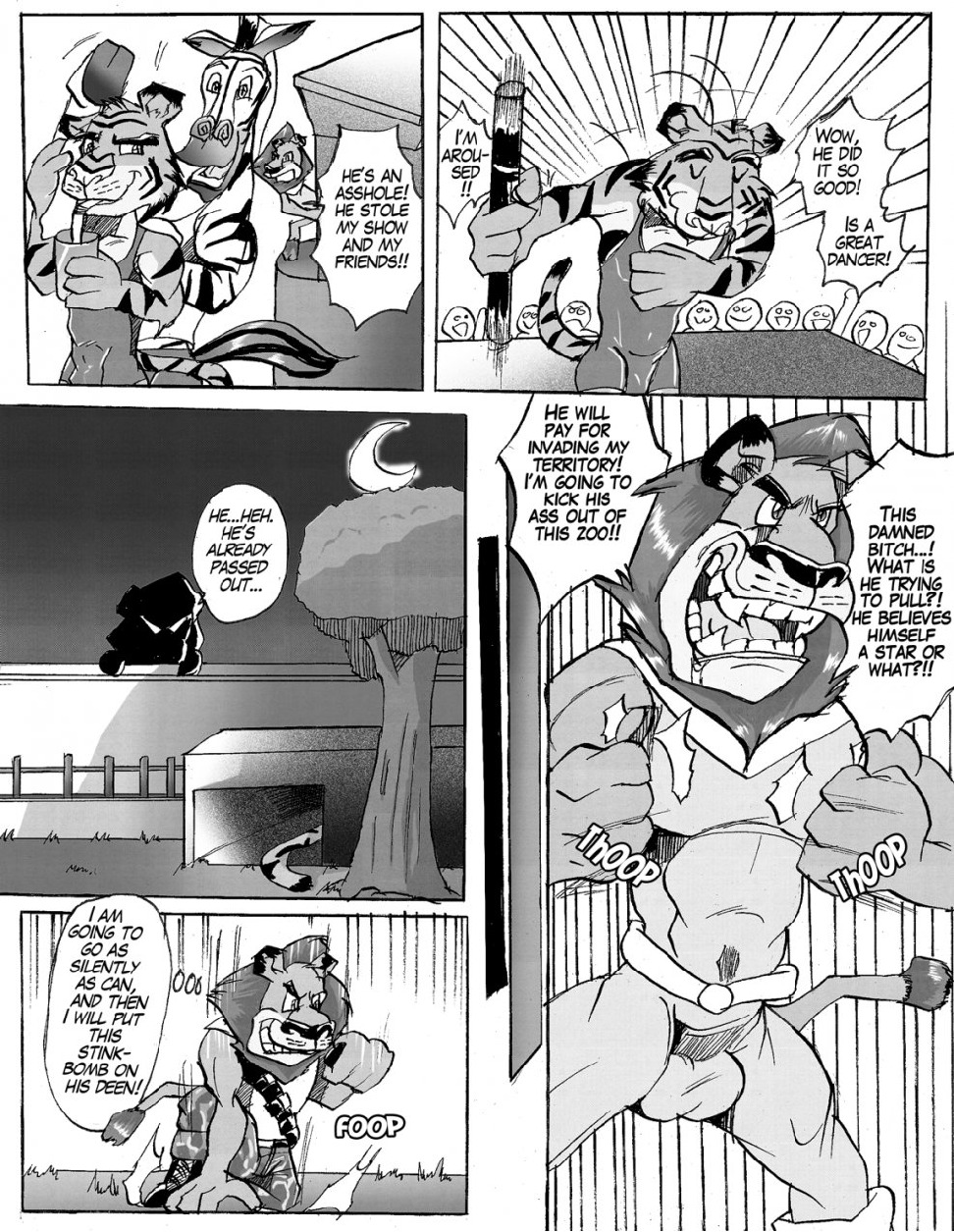 2010 alex_(madagascar) comic dreamworks e621 english_text equid equine felid group hi_res lion madagascar_(series) male mammal marty_(madagascar) monochrome pantherine penetration profanity solo text tiger tokenworks zebra