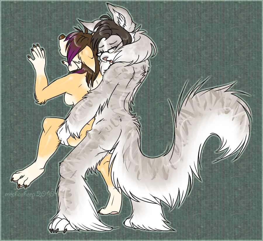 2010 against_surface against_wall anthro anthro_on_anthro bent_arm bent_leg black_hair breasts brown_hair butt canid canine canis claws digitigrade domestic_cat domestic_dog duo e621 eyewear feet felid feline felis female from_behind_position fur glasses hair herding_dog hindpaw long_tail looking_back looking_up male male/female mammal mechasheep multicolored_hair norwegian nude open_mouth pastoral_dog paws pucacorgi purple_hair raised_leg sex side_boob signature snout spread_legs spreading standing tail tuft welsh_corgi