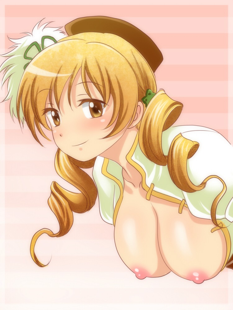 blush breasts female large_breasts mahou_shoujo_madoka_magica nipples rule34 smile tomoe_mami tora_(net1nen)