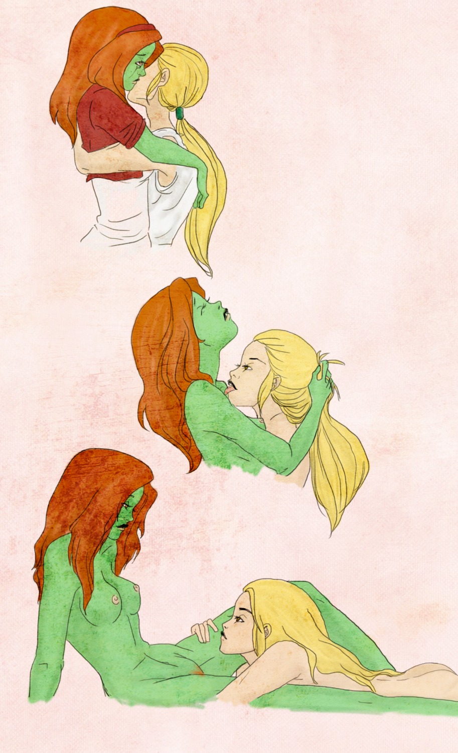 2girls artemis_(dc) artemis_crock dc dc_comics earth_16 female megan_morse miss_martian multiple_females multiple_girls rule34 young_justice yuri