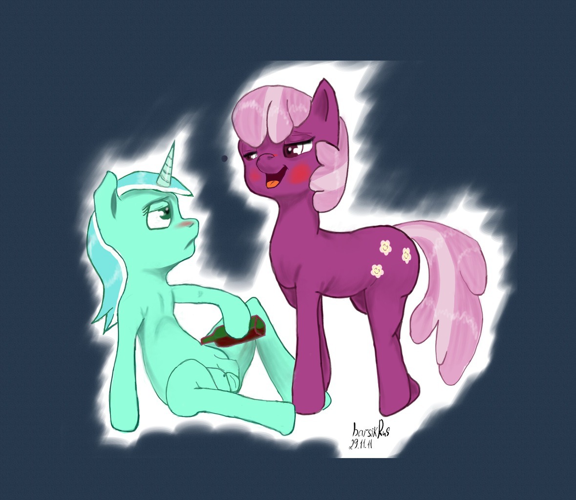 barsikrus cheerilee_(mlp) earth_pony equine female female_only feral friendship_is_magic fur green_fur horse lyra_heartstrings_(mlp) multiple_females my_little_pony mythological_creature mythological_equine mythology pony purple_fur rule34 straight_hair unicorn yuri
