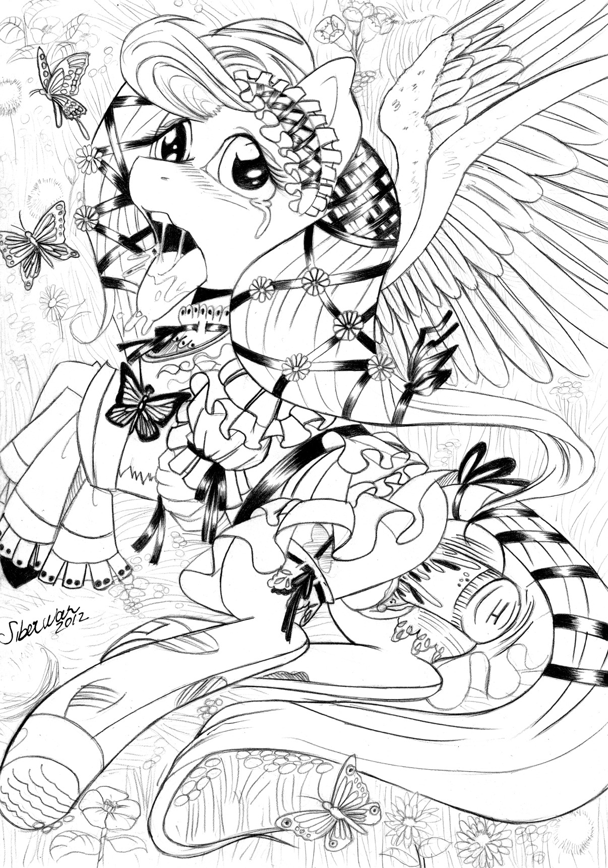 2012 ambient_arthropod ambient_butterfly ambient_flier ambient_insect arthropod bodily_fluids butt butterfly cloth clothed clothed_feral clothing cutie_mark detailed_ambient_creature dildo drooling e621 equid equine feathered_wings feathers female feral fluttershy_(mlp) friendship_is_magic genital_fluids genitals group hair hasbro hi_res insect insect_wings legwear lepidopteran long_hair looking_at_viewer mammal monochrome my_little_pony mythological_creature mythological_equine mythology open_mouth pegasus penetration saliva sex_toy siberwar solo_focus stockings tail vaginal vaginal_fluids vibrator vulva wing_boner wings