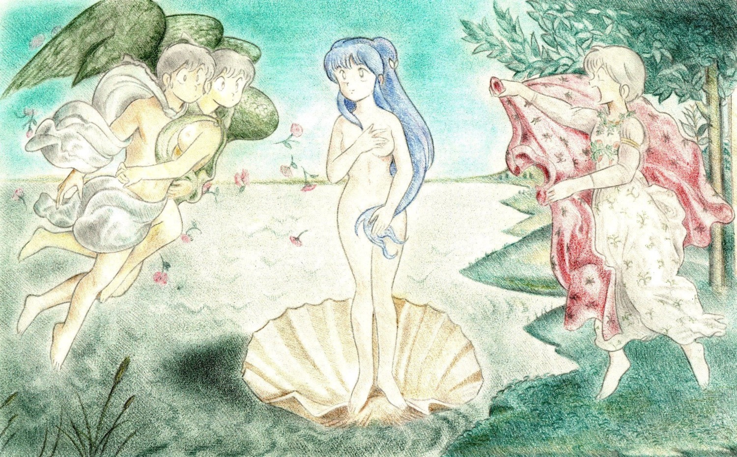 akane_tendo artist_request breasts clothing dress feet female human navel nude nude_female open_mouth ranma-kun ranma_1/2 ranma_saotome rule34 shampoo_(ranma_1/2) small_breasts toes