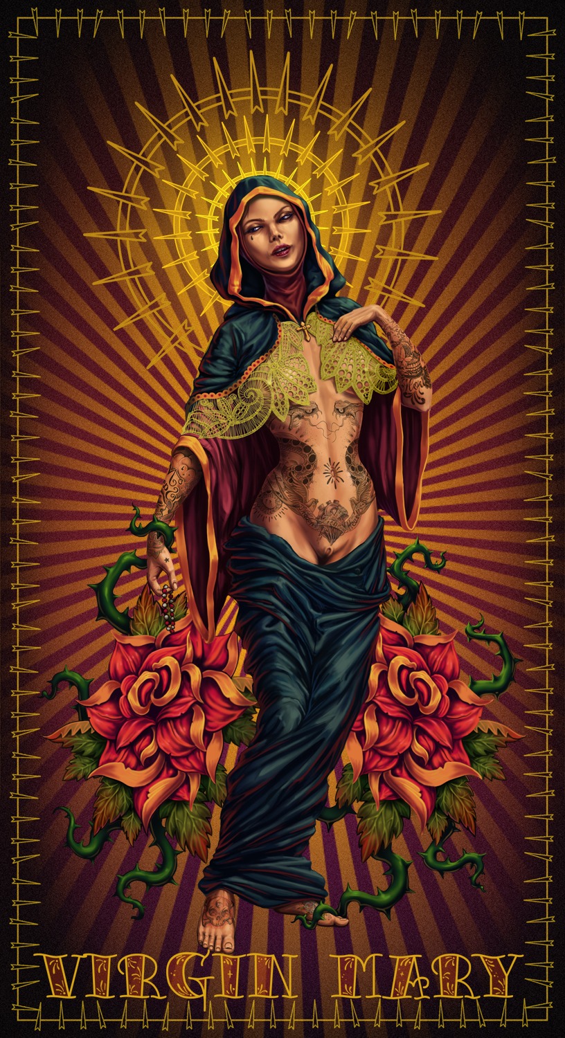 1girls barefoot bible blue_eyes breasts brown_hair christianity feet female female_only halo human long_hair married mature milf mother public_domain pussy religion rule34 saint solo tagme tattoo toes veil virgin virgin_mary