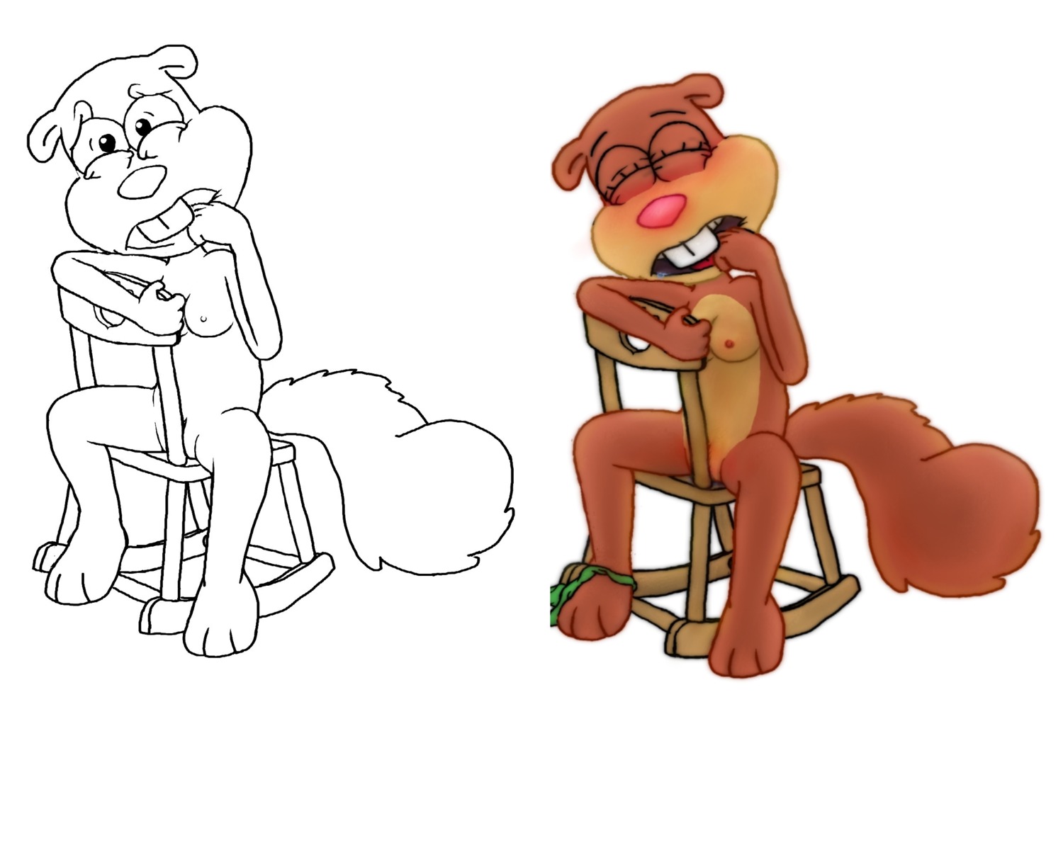 anthro female furry havock nickelodeon rodent rule34 sandy_cheeks spongebob_squarepants squirrel straight_hair tagme