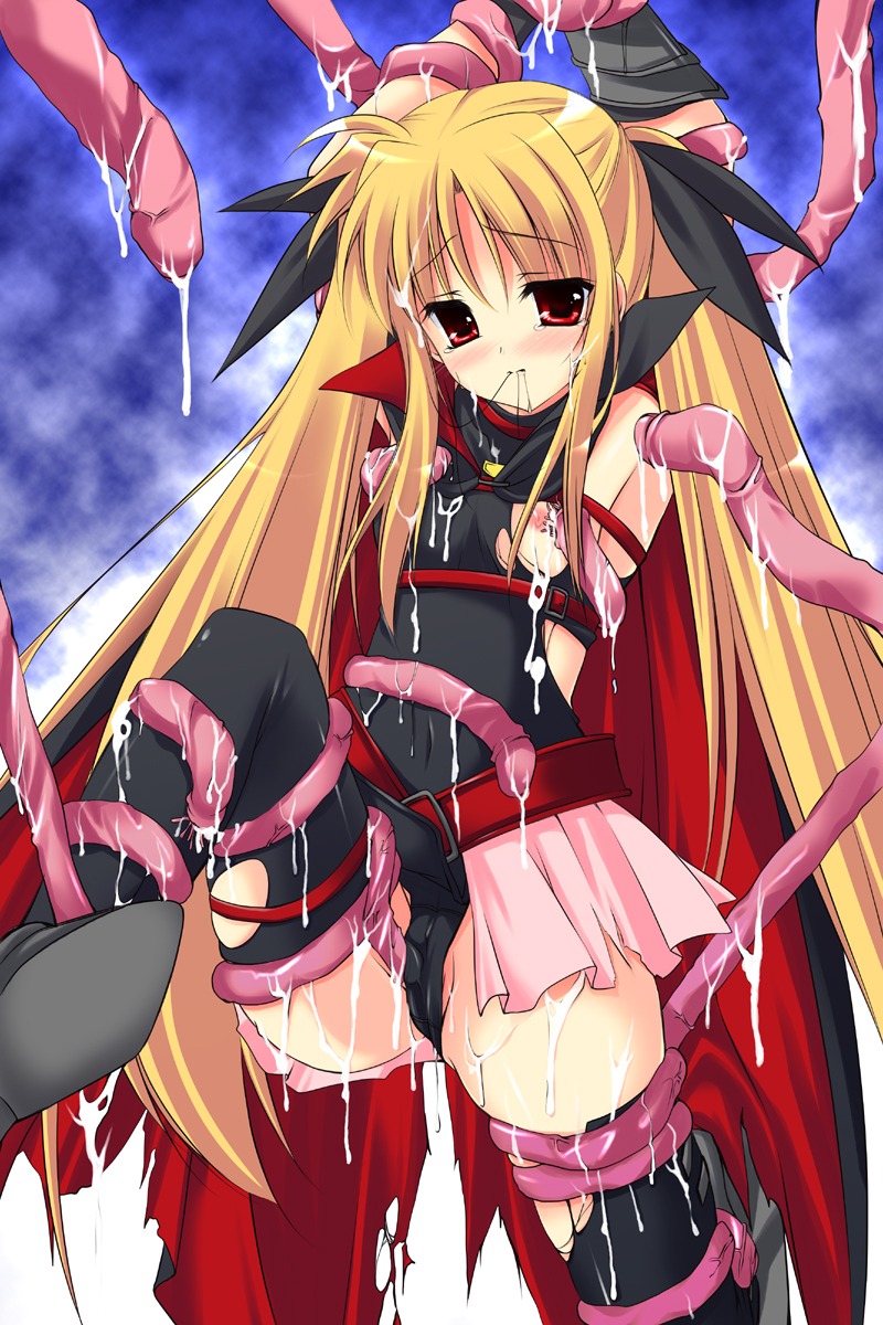 fate_testarossa female hayashi_sakura highres lyrical_nanoha mahou_shoujo_lyrical_nanoha rule34 tentacle thighhighs