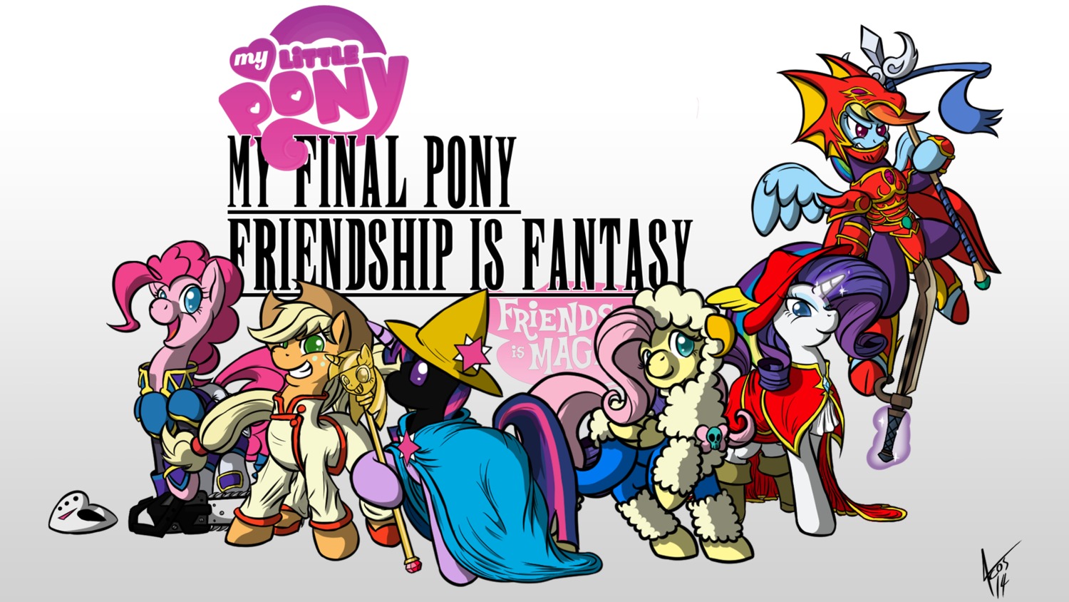 16:9 2014 applejack_(mlp) armor blonde_hair blue_body blue_feathers blue_fur chainsaw clothing cowboy_hat crossover cynos-zilla e621 earth_pony english_text equid equine feathered_wings feathers female final_fantasy fluttershy_(mlp) flying freckles friendship_is_magic fur group hair hasbro hat headgear headwear hi_res horn horse magic mammal mask multicolored_hair multicolored_tail my_little_pony mythological_creature mythological_equine mythology open_mouth orange_body orange_fur pegasus pink_body pink_fur pink_hair pinkie_pie_(mlp) pony power_tool purple_body purple_fur purple_hair rainbow_dash_(mlp) rainbow_hair rainbow_tail rarity_(mlp) scepter smile square_enix tail teeth text tools twilight_scepter_(mlp) twilight_sparkle_(mlp) two_tone_hair unicorn weapon white_body white_fur widescreen wings yellow_body yellow_fur