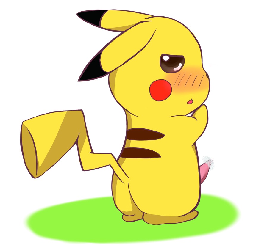 blush color cum feral fur male male_only nintendo nude penis pikachu pokemon rule34 solo standing tagme